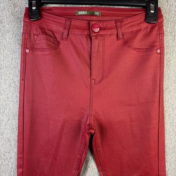 Index Collection Faux Leather Stretch Skinny Pants Mid-Rise Women's Size  28 - Picture 3 of 6